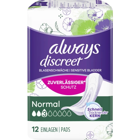 Always® Discreet Slipeinlagen Normal 12ST 1 Always® Discreet Slipeinlagen Normal 12ST