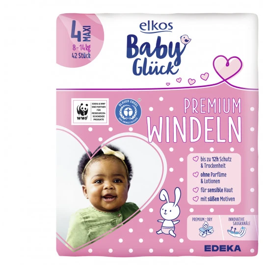 Elkos Baby Glück Premium Windeln 4 Maxi 8-14KG 42ST 1 Elkos Baby Glück Premium Windeln 4 Maxi 8-14KG 42ST