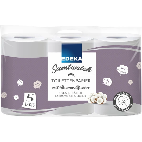 Toilettenpapier Samtweich 5-lagig 6x 130 Blatt 1 Toilettenpapier Samtweich 5-lagig 6x 130 Blatt