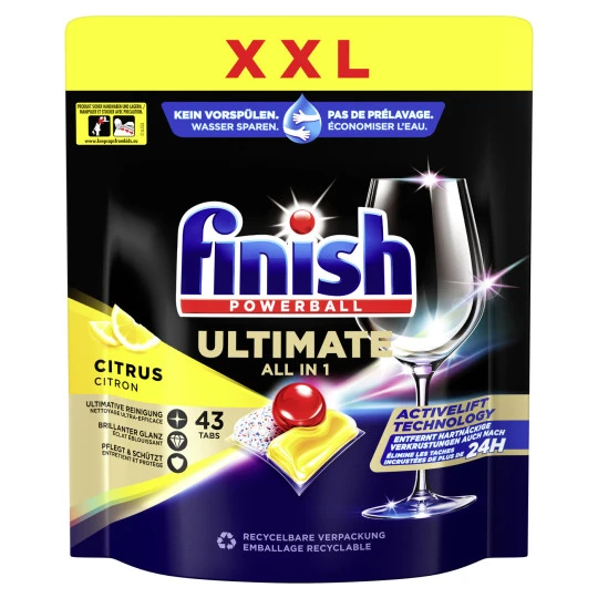 Finish Powerball Ultimate All-in-1 Tabs Citrus XXL 43ST 1 Finish Powerball Ultimate All-in-1 Tabs Citrus XXL 43ST