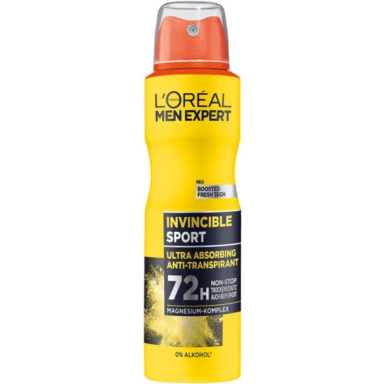 L'Oreal Men Expert Invincible Sport Ultra Absorbing Anti-Transpirant 72H 150ML 1 L'Oreal Men Expert Invincible Sport Ultra Absorbing Anti-Transpirant 72H 150ML