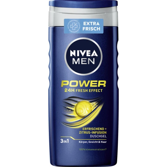 NIVEA Men 3in1 Duschgel Power 24H Fresh Effect 250ML 1 NIVEA Men 3in1 Duschgel Power 24H Fresh Effect 250ML