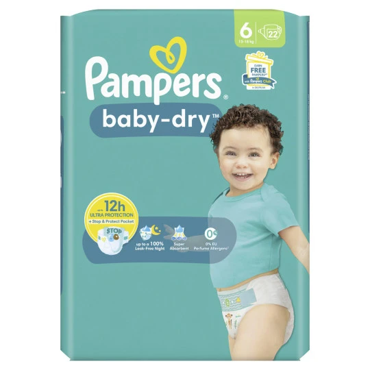 Pampers Baby Dry Windeln Extra Large 13-18kg Gr.6 22ST 1 Pampers Baby Dry Windeln Extra Large 13-18kg Gr.6 22ST