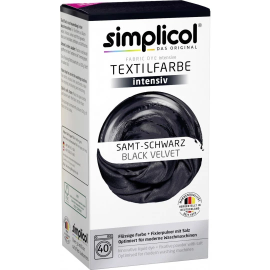 Simplicol Textilfarbe Intensiv Samt-schwarz 150ML+400G 1 Simplicol Textilfarbe Intensiv Samt-schwarz 150ML+400G